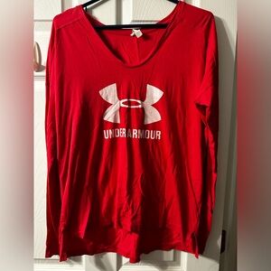 Women’s red long sleeve Under Armour shirt
